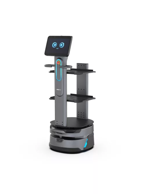 ORIONSTAR CARRYBOT D150 MODEL 2 - Önvezető szállítórobot M.I. vezérléssel 150kg teherbírással, szállítópolcos felépítménnyel