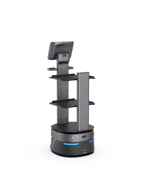 ORIONSTAR CARRYBOT D150 MODEL 2 - Önvezető szállítórobot M.I. vezérléssel 150kg teherbírással, szállítópolcos felépítménnyel
