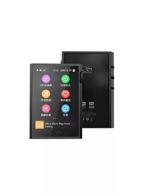 SHANLING M1 PLUS - Hordozható audio lejátszó WiFi Bluetooth 5.2 aptX HD LDAC 32bit 768kHz DSD512 - Fekete