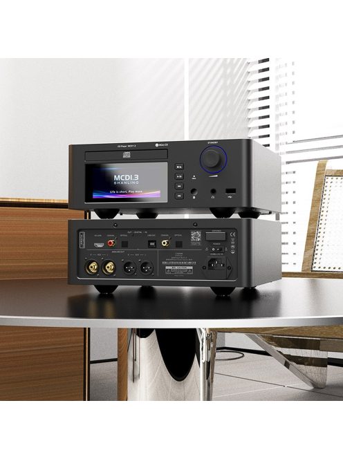 SHANLING MCD1.3 - Asztali CD lejátszó DAC fejhallgató erősítéssel és Streamer WiFi Bluetooth 5 aptX HD LDAC MQA-CD 32bit 768kHz DSD512 - Fekete