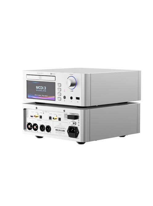 SHANLING MCD1.3 - Asztali CD lejátszó DAC fejhallgató erősítéssel és Streamer WiFi Bluetooth 5 aptX HD LDAC MQA-CD 32bit 768kHz DSD512 - Ezüst