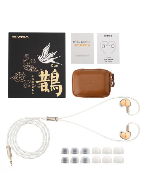 SIVGA AUDIO QUE - Egy dinamikus meghajtós In-ear monitor fülhallgató ezüstözött réz 2-Pin kábellel