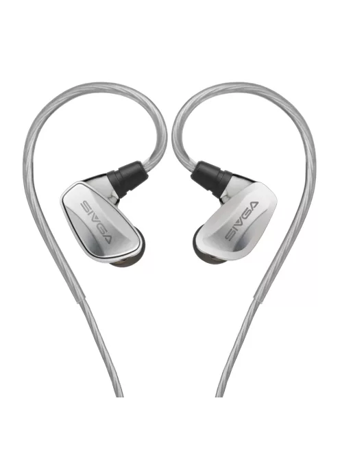 SIVGA AUDIO SM100 - Kettő dinamikus meghajtós in-ear fülhallgató mikrofonnal és ezüstözött cserélhető 2-pin kábellel