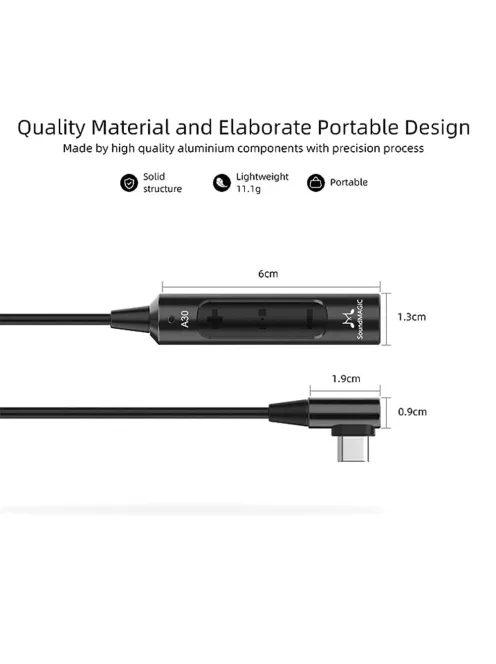 SOUNDMAGIC A30 - Hordozható DAC és fejhallgató erősítő USB Type-C csatlakozóval