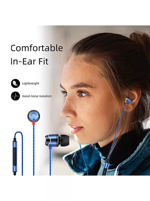 SOUNDMAGIC E10C - Különleges minőségű, díjnyertes vezetékes fülhallgató mikrofonnal - Kék