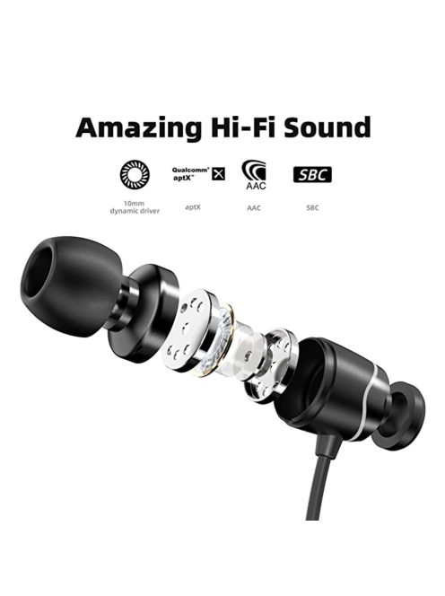 SOUNDMAGIC E11BT - Kimagaslóan részletező hangzású, Bluetooth fülhallgató 24bit-es DAC-kal és extra hosszú üzemidővel - Fekete