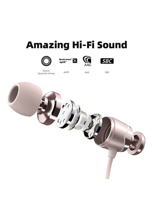 SOUNDMAGIC E11BT - Kimagaslóan részletező hangzású, Bluetooth fülhallgató 24bit-es DAC-kal és extra hosszú üzemidővel - Rózsaszín