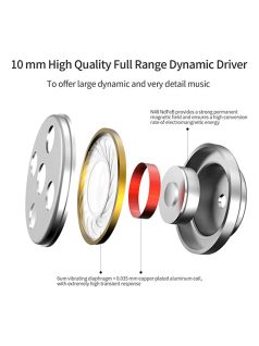   SOUNDMAGIC E50C - Különleges minőségű vezetékes Hi-Fi fülhallgató mikrofonnal - Piros