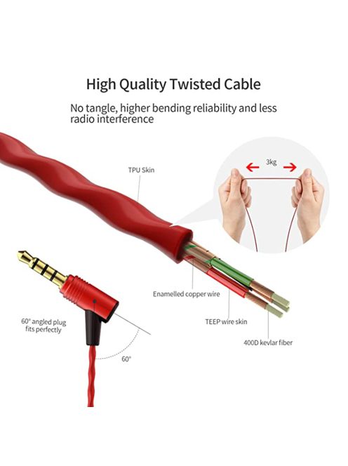 SOUNDMAGIC E50C - Különleges minőségű vezetékes Hi-Fi fülhallgató mikrofonnal - Piros