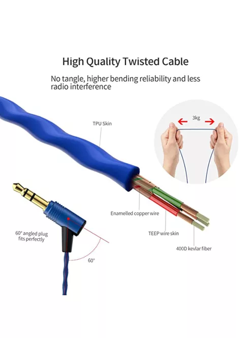 SOUNDMAGIC E80 - Csúcsminőségű Hi-Fi stereo fülhallgató - Kék
