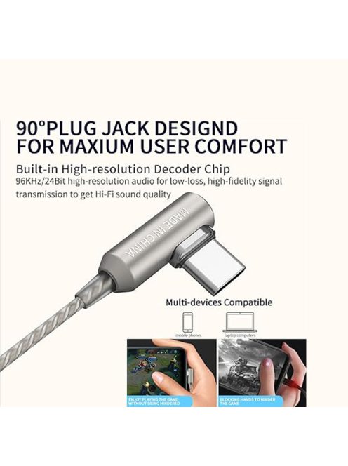 SOUNDMAGIC E80D - Egy dinamikus meghajtós In-ear fülhallgató Type-C csatlakozóval - Gunmetal