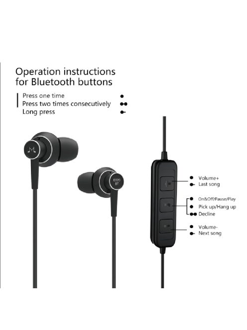 SOUNDMAGIC ES20BT - Bluetooth mikrofonos fülhallgató - Fekete
