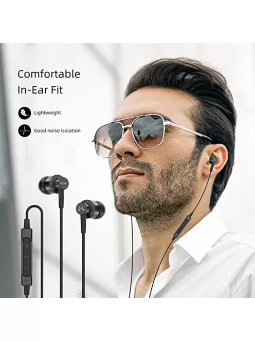 SOUNDMAGIC ES30C - Minőségi vezetékes mikrofonos fülhallgató - Fekete