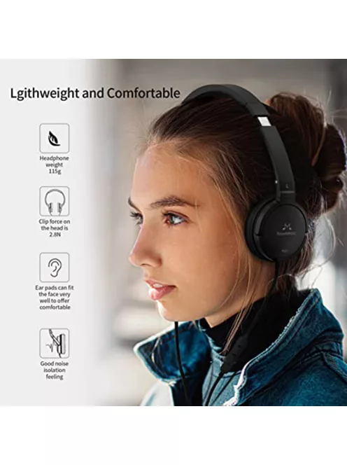 SOUNDMAGIC P22C - Mikrofonos vezetékes fejhallgató - Fekete