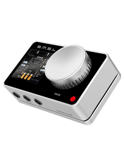 SMSL Nano One - Gaming USB DAC, külső hangkártya és fejhallgató erősítő virtuális 7.1 surround DSP zajszűrős mikrofon bemenettel - Ezüst