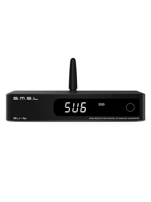 SMSL SU-6 - Asztali Hi-Fi DAC Bluetooth 5 aptX HD LDAC 32bit 768kHz DSD512 - Fekete