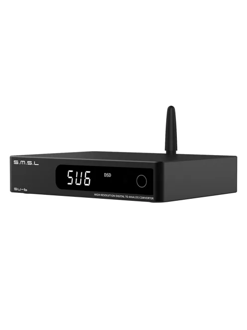 SMSL SU-6 - Asztali Hi-Fi DAC Bluetooth 5 aptX HD LDAC 32bit 768kHz DSD512 - Fekete