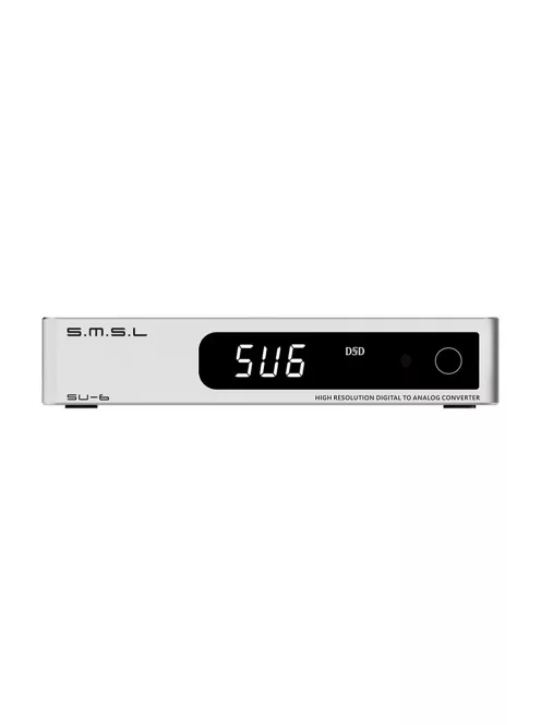 SMSL SU-6 - Asztali Hi-Fi DAC Bluetooth 5 aptX HD LDAC 32bit 768kHz DSD512 - Ezüst