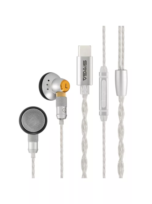 SIVGA AUDIO M260 - Egy dinamikus meghajtós klasszikus fülhallgató 4N ezüstözött OFC cserélhető kábellel - Type-C MIC