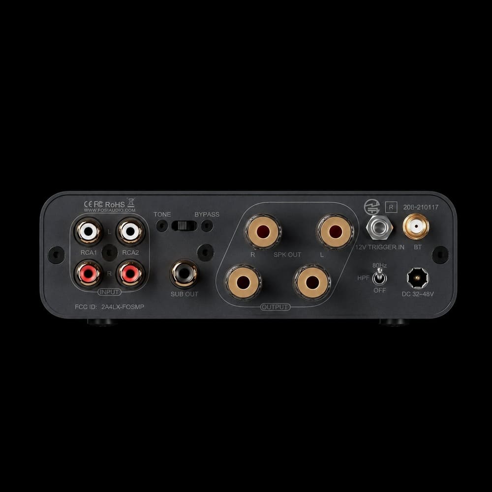 Fosi Audio BT20A MAX hátlapi csatlakozók