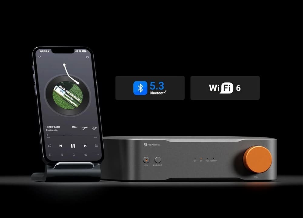 Fosi Audio S3 WiFi 6 és Bluetooth 5.3 kapcsolat